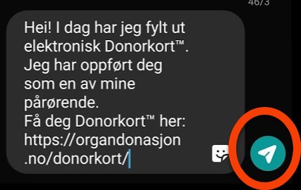 Send melding til pårørende