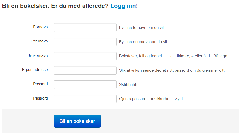 Innmelding som bokelsker