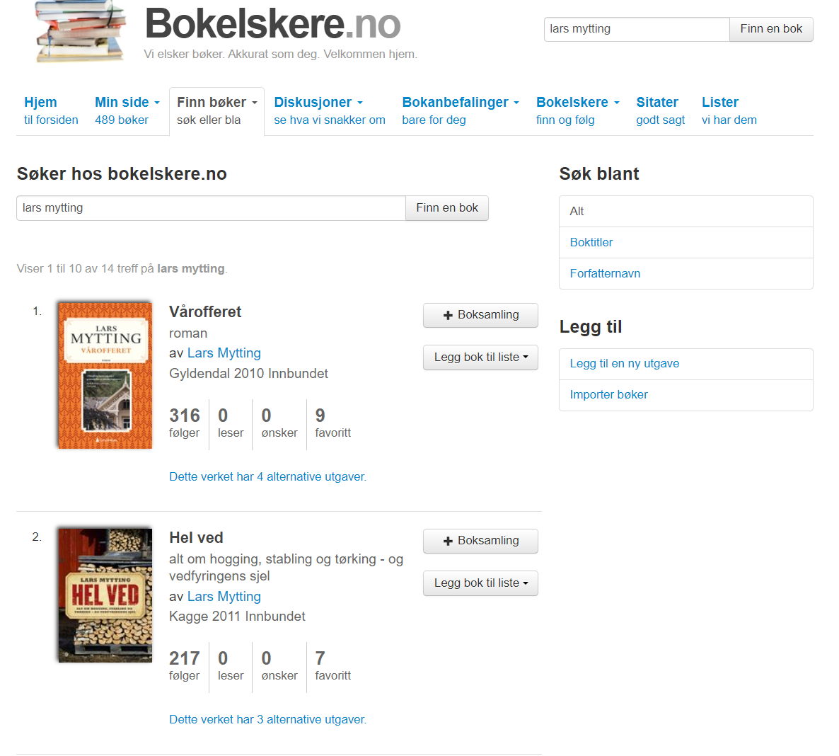 Søker etter bøker av Lars Mytting