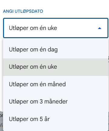 Utløps-alternativer