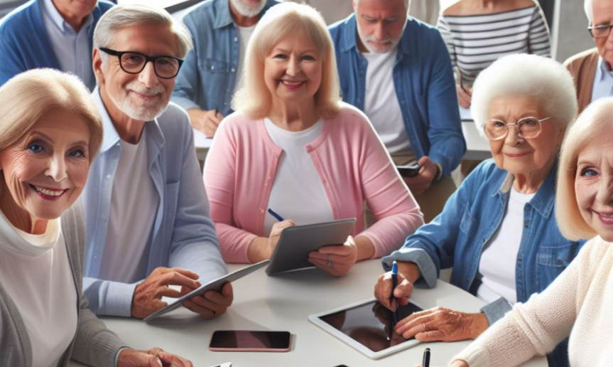 Seniorer som svarer på undersøkelse